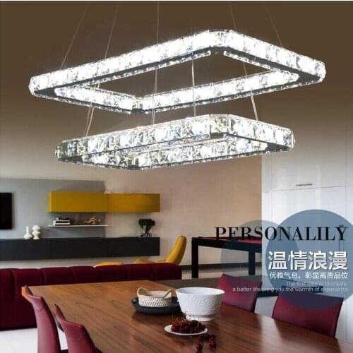 New crystal lamp lustre Pendant Lights led lamp Stainless steel k9 crystal Pendant lamps AC110-260V LED lights Length 50/70cm