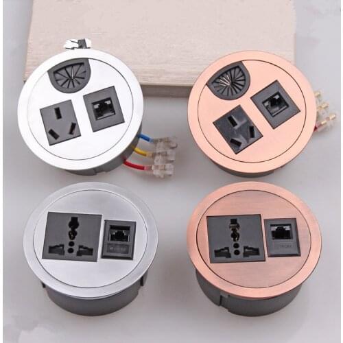 New desktop socket outlet Computer Table Wire Hole Cover table cable grommet Pop-up Outlets Three Inserts Power outlet