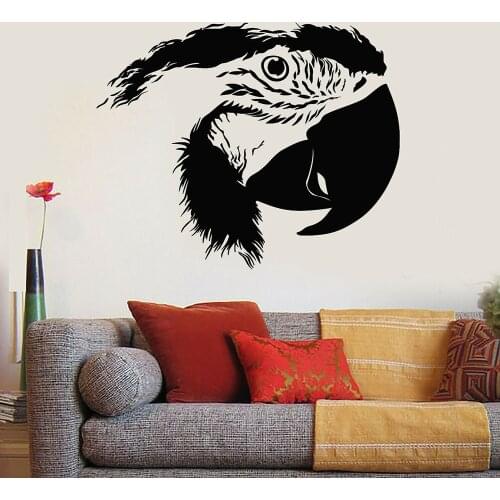 Newly Parrot Head Vinyl Stickers Bird Zoo Art Nature Nursery Decor Wall Decal Sticker Pets Animal Posters Wall Ornament P558