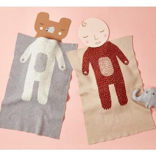 Instagram Popular Double-side Soft Baby Blanket Funny Bear Sprint Photograph Accessories Attractive Interaction Amuse Blanket
