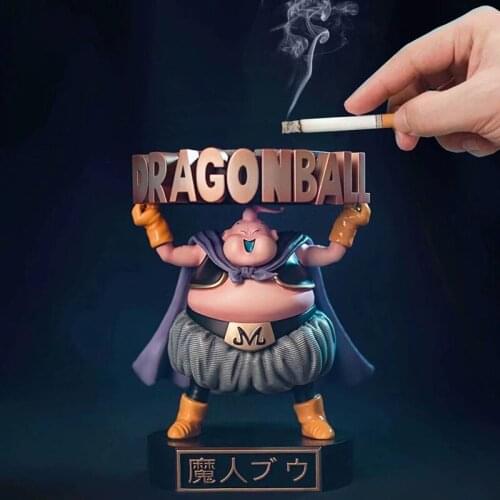 Dragon Ball Magic Man Buou Fat Buou Portable Ashtray Boxed Car Ornaments Doll Model Tobacco Cigarette Ashtrays Holder Adult Gift