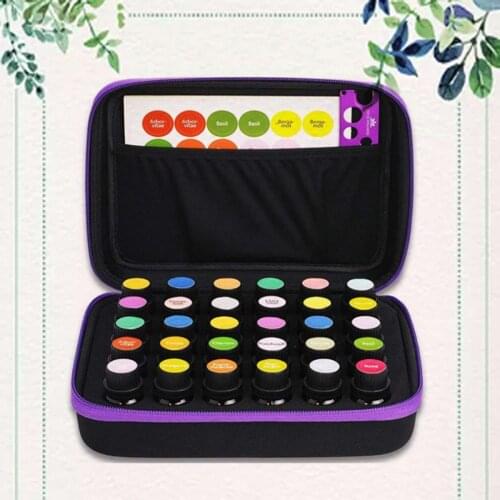 Portable 30 Bottles Essential Oil Case 15 ML Perfume Oil Essential Oil Box Travel Carrying Holder Nail Polish Storage Bag