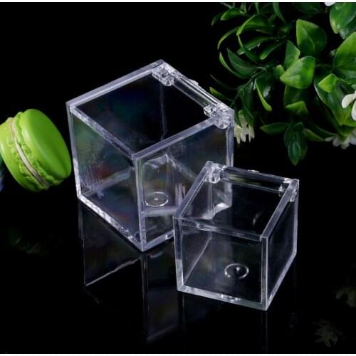 Transparent Cube Wedding Favor Candy Box Plastic Transparent Clear Gift Boxes Christmas Baby Shower
