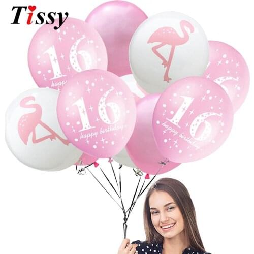 10pcs 12inch Colorful Multi 16&18 Years Old Latex Air Balloons Happy Birthday Party Decoration Number Balloon DIY Party Supplies