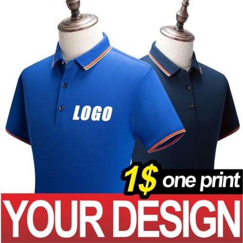 NSLP Customized Embroidery Printed Polo Shirt Short Sleeve Spring/Summer Cotton Top Multicolor Optional polo shirt