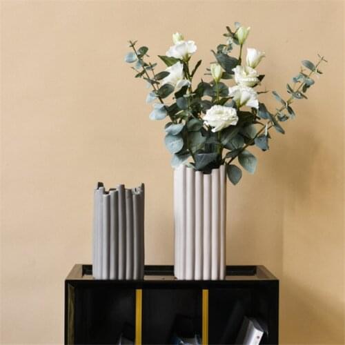 Nordic Scandinavian Ceramic Flower Vases Art Dry Flower Vase Creative Irregular Geometry Vase Home Wedding Decorative
