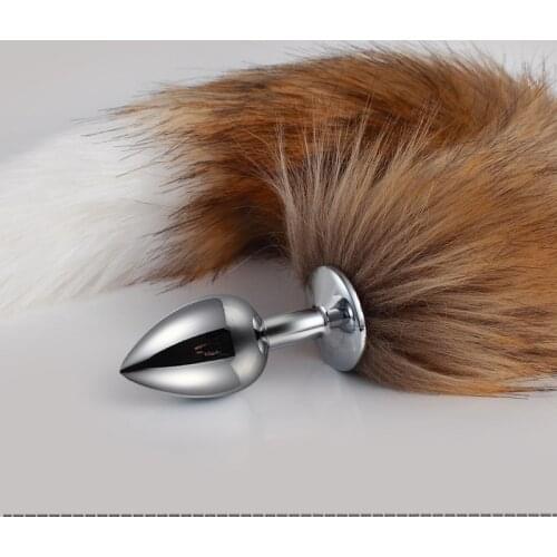 Three Sizes of Metal Fox Tail Anal Stuffed Female Animal Cosplay Butt Butt Sex Toys Couple Erotic Accessories