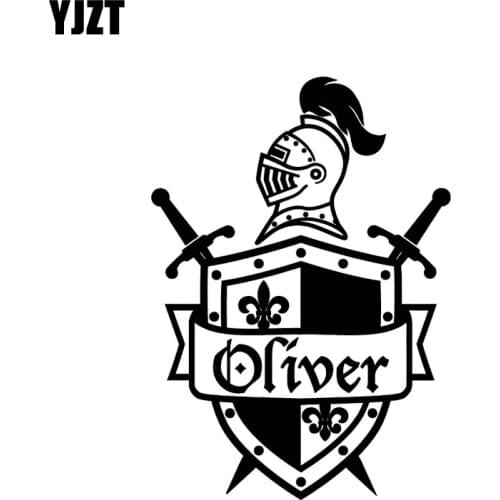 YJZT 9.9*14CM Oliver Holy Warrior Knight Symbol Soldier Decal Black/Silver Covering The Body Car Sticker Vinyl C20-1764