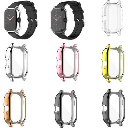 Full Coverage Protective Cover For -Amazfit GTS 2 Plating TPU Watch Case Shell