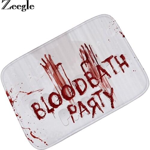 Zeegle Blood Bath Mat Bathroom Floor Mat Carpet Halloween Style Door Mat Entrance Area Rug For Home Decoraion Memory Foam Mat