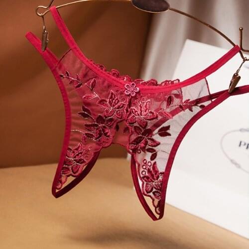 Women Open Crotch Thong Brief Sexy Lace Lingerie For Women Seamless Female Panties Low Waist Sexy Underwear Lingerie