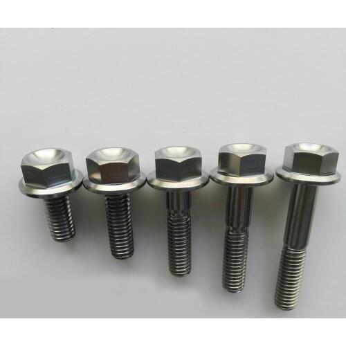 1pcs M6 titanium alloy screw bolt 14.2mm flange head bolts motorcycle electric car modification screws repair Ti tool nail