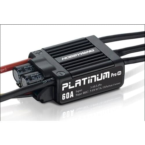 1pc Original HobbyWing Platinum PRO V4 60A ESC (3S-6S) for 450-480 Class Heli (Propeller: 325-360mm)