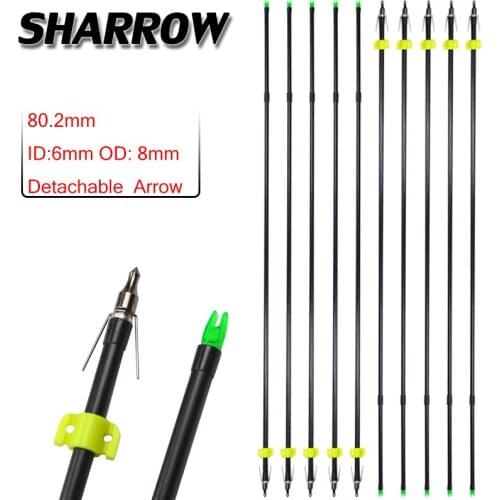 10pcs Archery Fishing Arrow 31.5inch Detachable Arrow Professional Shooting Compound Bow And Arrow Fishing Slingshot Accessories