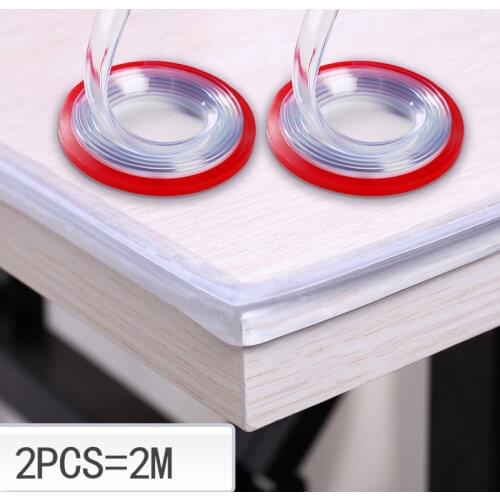 2M Transparent Table Edge Furniture Guard Corner Protectors Bumper Strip with Double-Sided Tape for Cabinets, Tables, Drawers