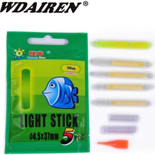 20pcs 4.5*37mm Night Fishing Luminous Float Fluorescent Light stick Rod Multi-Color LightsDark Glow Stick fishing tools WD-048