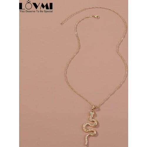 2021 Women necklace jewelry gothic accessories punk gold long snakelike S shape neck chains pendants for womens birthday gifts