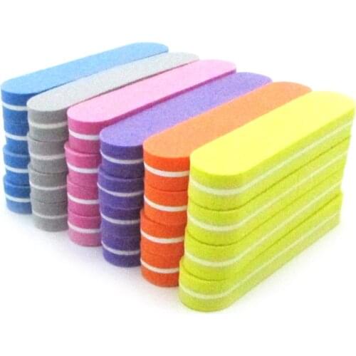 40 X Nail Care Buffing Nail Files Colorful Rectangle Nail File 180/240 Sponge Sanderpaper Nails Accessories Pedicure Manicure