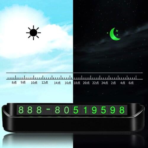ABS Car Temporary Parking Card Universal Phone Number Plate Stickers Park Stop in Car-styling Auto Accessories