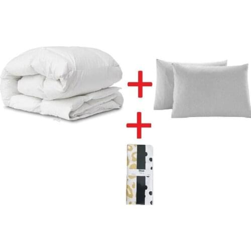 Promotional Double Quilt + 2 Pieces Pillow + Pillow Case Turkish Made Cotton Miktofiber 100% Natural Use