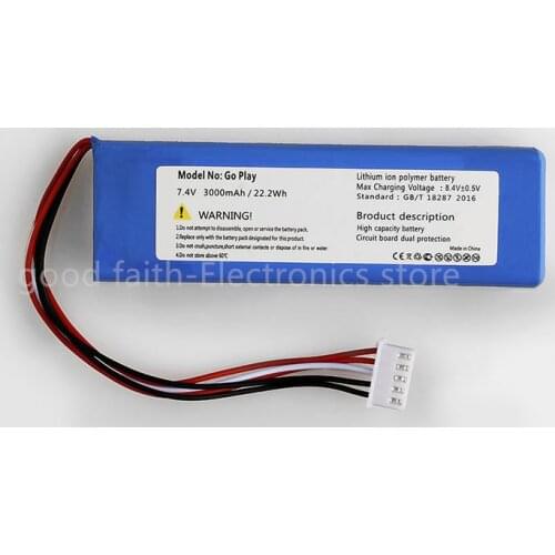 New 7.4V 3000mAh Battery for Harman Kardon Go Play Bluetooth Player Li-Polymer Rechargeable Accumulator Pack Replacement