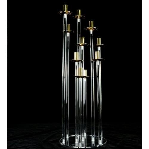 Acrylic Candelabras 10-Arms Candle Holders Luxury Wedding Table Centerpieces Candlesticks Home Decoraion