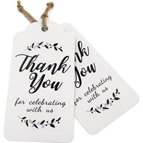 Thank You For Celebrating With Us Tags Paper Gift Tags With 100 Feet Natural Jute Twine Perfect For Wedding,baby Shower label