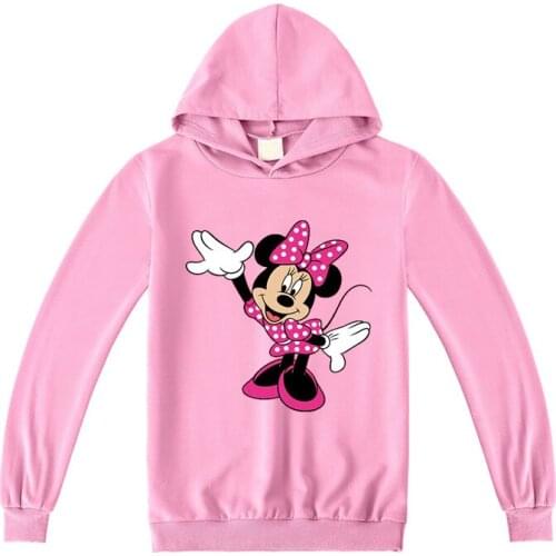 Disney Spring Autumn Cartoon Minnie Mouse Hoodies Kid Sweatshirt Baby Boy Girl Costume Clothing Teen Sport Long Sleeve T Shirt