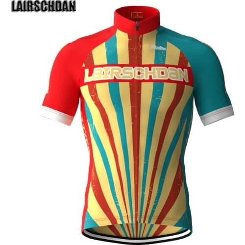 LairschDan 2021 Breathable Team Cycling Jersey Summer Mtb Clothes Short Retro Bicycle Clothing Maillot Ciclismo Hombre Bike Wear