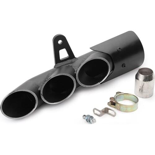 Three Hole Three Outlet Exhaust Muffler Slip On Pipe Silencer Motorcycle Removable Modified Stainless Steel Accessories