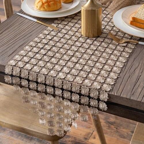 Exquiste Lace Flowers Table Runner Table Cover Embroidered Dining Room Tablecloth Party Banquet Wedding Decoration