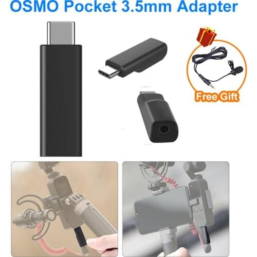 Osmo Pocket 3.5mm Mic Adapter Supports External 3.5mm Microphone for higher-quality Recording Compatible With DJI Osmo Pocket