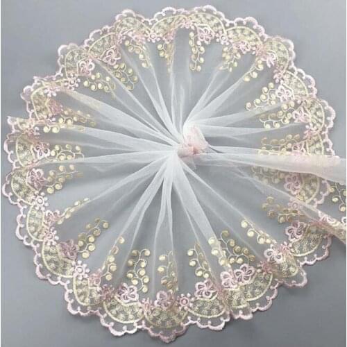 3D Flower Petal Branch Lace Fabric Wedding Dress Childrens Clothing Lace Fabric DIY Clothing Accessories Wide 22CM