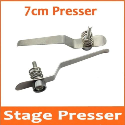 7cm Stereomicroscope Biological Microscope Stainless Steel Tablet Working Stage Presser Holder Slides Clips Accessories Parts