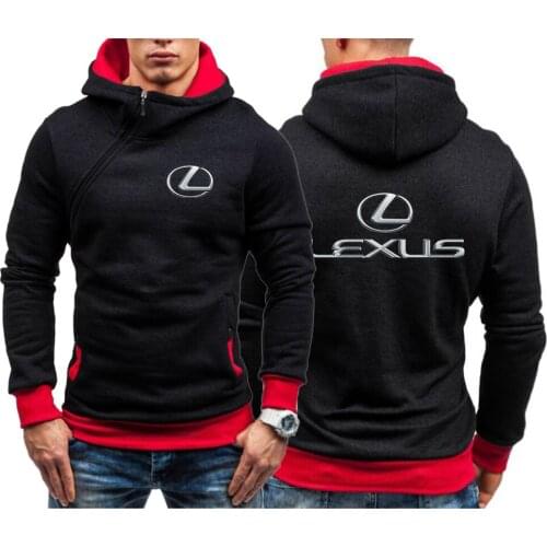 LEXUS Logo 2021 Autumn And Winter Mens Hoodie Print Casual Diagonal zipper Sweatshirts Hoody Male College style Clothing