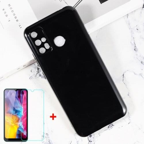 Soft Black TPU Case For Oukitel C23 C22 C21 C19 C18 Pro Gel Pudding Cover with Tempered Glass For Oukitel K15 Plus K15Pro Vidrio