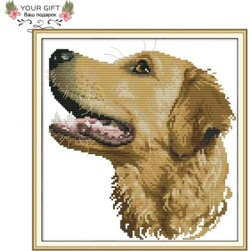 Joy Sunday DA229 14CT 11CT Counted and Stamped Home Decor Needlework Dog Needlepoint Embroidery DIY Cross Stitch kits