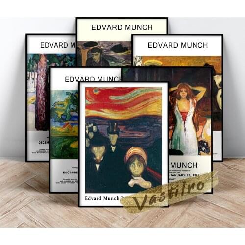Edvard Munch Exhibition Museum Poster, Separation Canvas Painting, Ashes Munch Wall Picture, Edvard Vintage Figure Wall Stickers