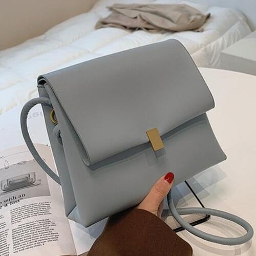 Solid Color Square Messenger Bag 2021 New Quality PU Leather Womens Designer Handbag High Capacity Shoulder Crossbody Bag