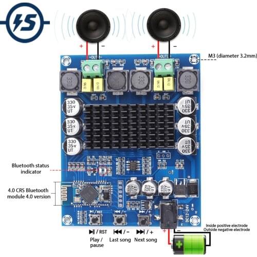 Bluetooth Digital Audio Amplifier Module Dual Channel Board 2x120W TPA3116D2 XH-M548 For Bluetooth Sharing Wireless Speaker DIY