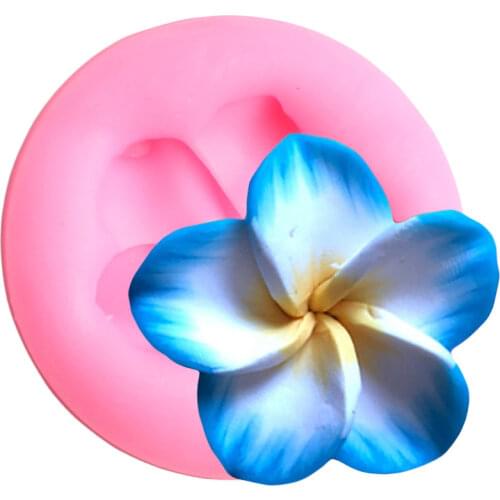 Plumeria Flower Silicone Mold DIY Wedding Cupcake Topper Fondant Molds Cake Decorating Tools Candy Chocolate Gumpaste Mould