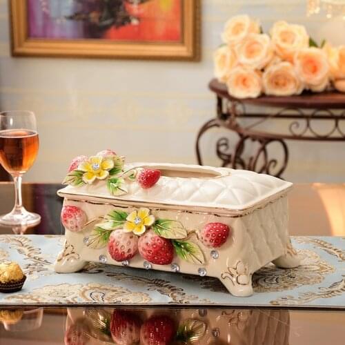 Ceramic Tissue Box Removable Paper Rack Remote Control Storage Organization Bathroom Roll Holder Carving Wedding Gifts New