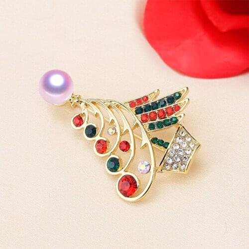 Christmas Tree Brooch Pin Mountings Base Findings Accessories Jewelry Settings Mounts for Pearls Jade Crystals Agate Coral