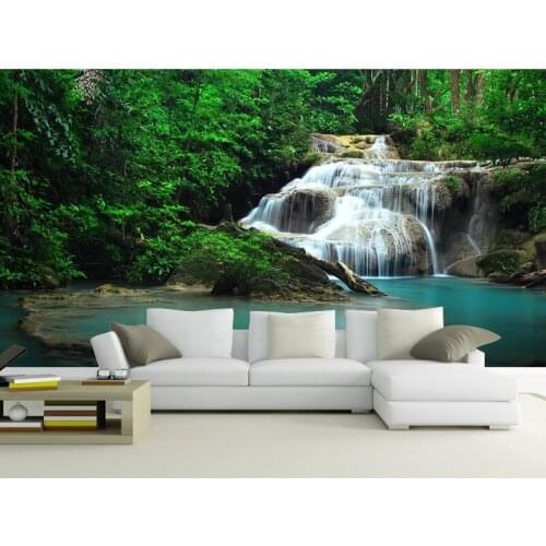 Wholesales Hot Custom Art Photo Wallpaper Mountain Blue River Wall Decoration Poster Art Removable Wall Mural Wall Stickers