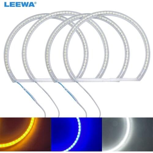 LEEWA 4X146mm 4pcs/Set Car LED Halo Rings Angel Eyes DRL Head Lamp For BMW E46(1998-2001) Vorfacelift White/Blue/Yellow #CA4755
