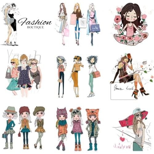 Iron-on Transfers for Clothing Patches for Clothes Badge Stickers Diy Girls Patch Flex Fusible Transfer Vinyl Adhesive Stripe A