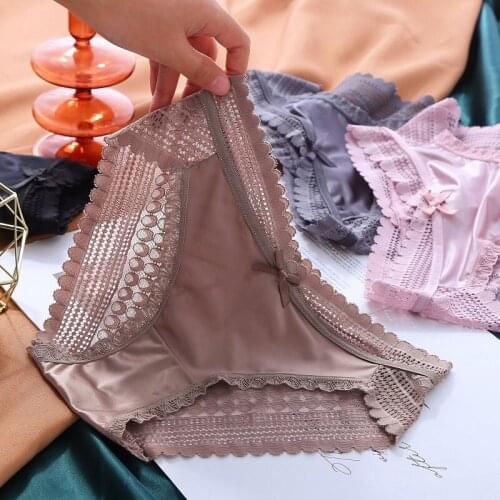 Womens Briefs Sexy Lace Panties Mesh Underwear Female Seamless Panty Comfort Underpant Fitness Slip Intimates Lingerie For Wome