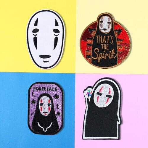 Japanese cartoon Faceless Man Embroidered Iron On Garments Jeans Appliques DIY Badge Patches Childrens clothing accessories