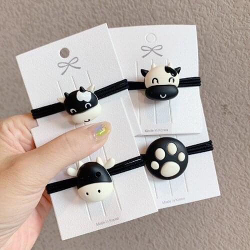 High Quality Fashion New Korean Style Carton Bull Hair Band Hot Selling Hair Rope Hair Rings Hair Accessories Headpiece Girl Kid