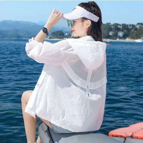 Plus Size Hooded Sun Protection Clothing Summer Clothes New Trendy Womens Korean Sunscreen Women Jacket UV Thin Coat Y334
